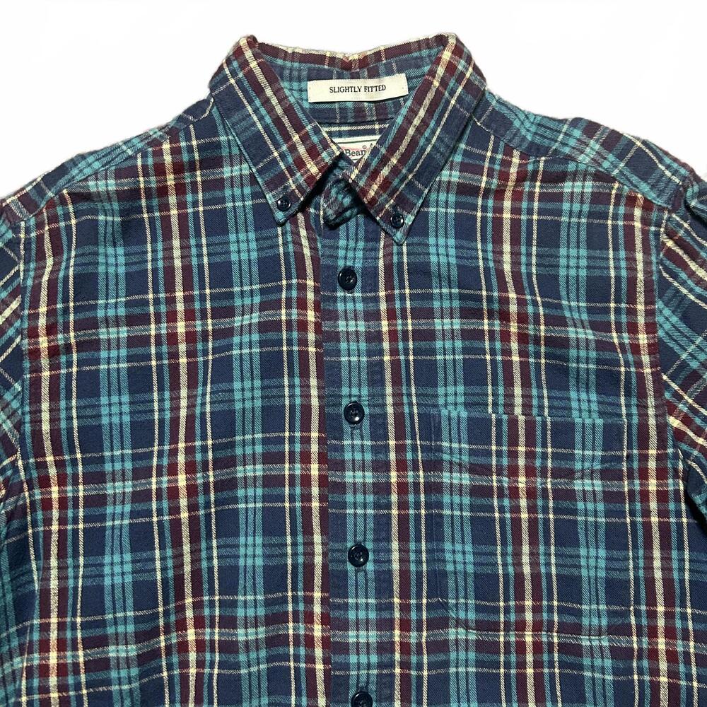 L.L.Bean Slightly Fitted Plaid Button-Down Shirt Size‎ S Regular